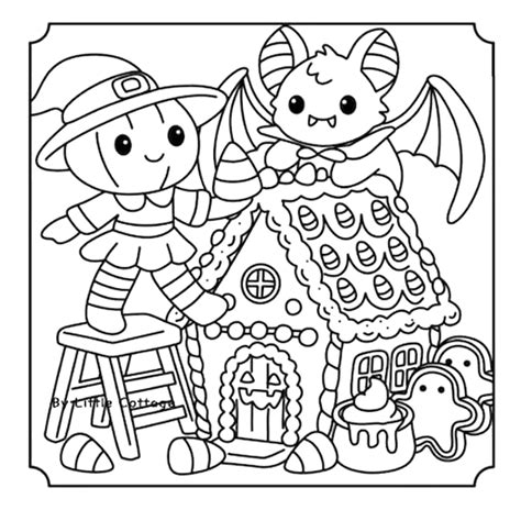 32 Colorear Spooky Cozy Gratis: Uno Halloween Adora