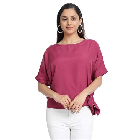 MISS LONDON Women Batwing Style Top for Girls Colour- Pink_M : Amazon ...