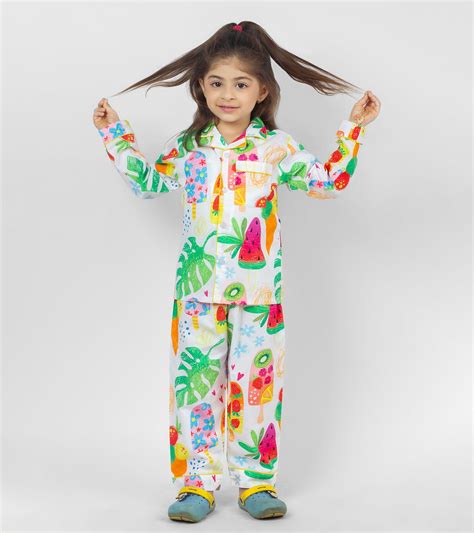 Cheerful Summery Colours Printed Girls Nightsuit Set - KOOCHI POOCHI ...