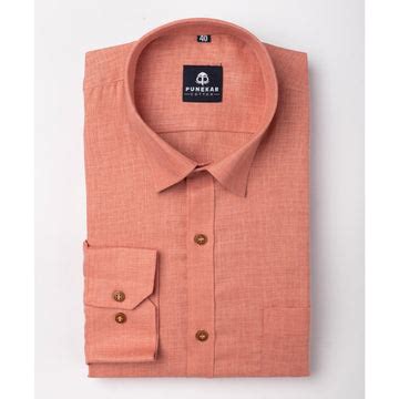 Pink Color Blended Linen Shirt For Men's – Punekar Cotton
