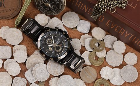 Sylvi Luxury Business Casual Party-Wear Steel Strap Chronograph Date ...