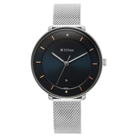 Buy Online Titan Noir Blue Dial Analog Stainless Steel Strap Watch for ...
