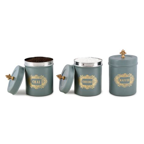 Elan Chai, Cheeni Kaffee Canisters, Set of 3 (Stainless Steel, 0.5Litr ...