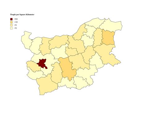 Bulgarian provinces by population density in people per km² [OC] : r/dataisbeautiful