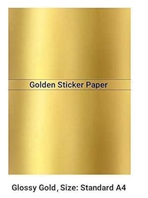 Crazy Sutra Set of 25 A4 Size Metallic Golden Sticker Paper Sheets 180 ...