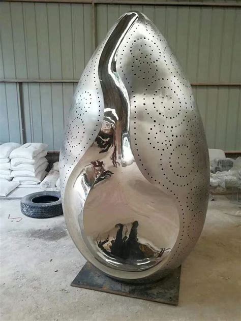 镜面不锈钢抽象鱼水景雕像摆件金属圆环月亮组合雕塑_园林及雕塑小品_第一枪