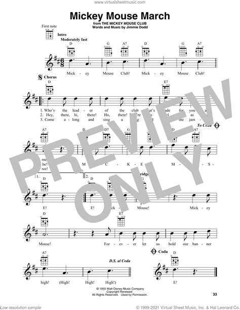 Mickey Mouse March (from The Mickey Mouse Club) sheet music for ...
