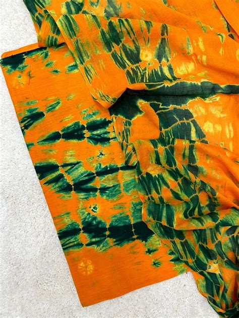Allover Classic Tie Dye Suit (Kesari Yellow-Green) - Yanchi