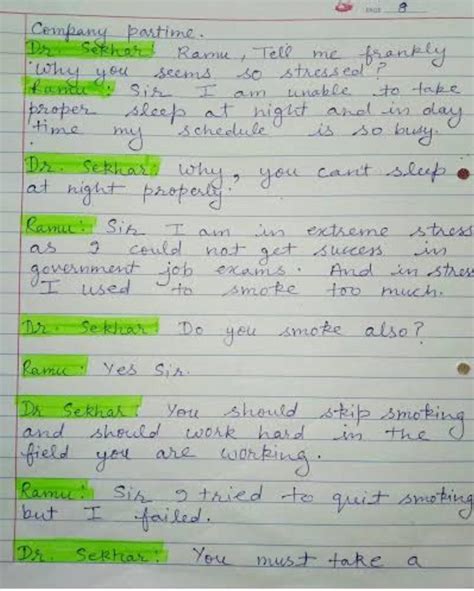 write a dialogue between a counselor and a stressed young people ...