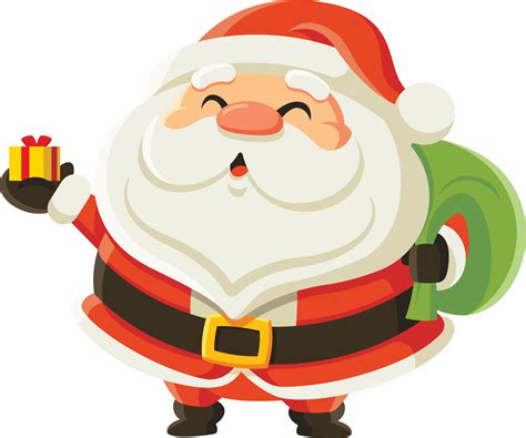 Merry Christmas. Santa Claus holding Christmas gift box present on hand ...
