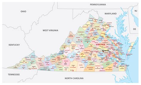 Virginia Map With All Cities VIRGINIA DESK MAP Social Studies