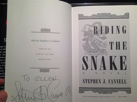Amazon.com: Riding the Snake: 9780688158057: Cannell, Stephen J: Books
