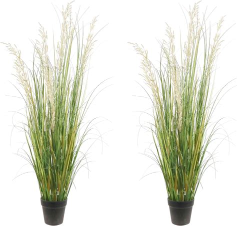 AfanD Artificial Plant, 47in Tall, 2pk Grass, Faux House Plant in Pot ...