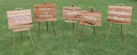 Signage | Assorted Timber Signage on Easels - A Day to Remember Event Hire