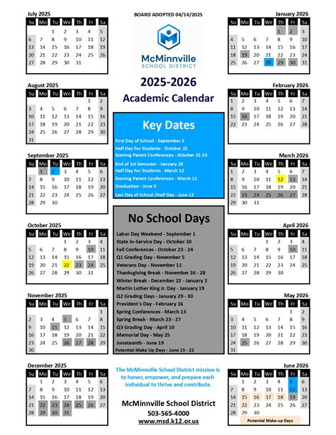 McMinnville School District 25-26 Calendar Revised [PDF] - EduCounty