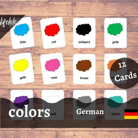 Colors GERMAN Version - English Bilingual Cards | 12 German Flash Cards ...