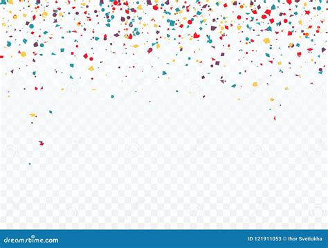 Colorful Falling Confetti. Top Of The Pattern Is Decorated With ...