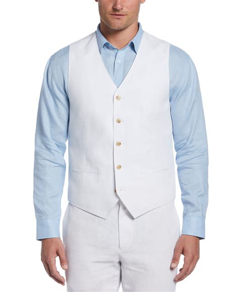 Delave Linen Vest | White vest mens, Linen sport coat, Baby blue shirt