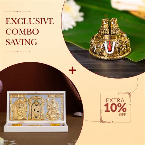 Balaji Charan with Shanku Chakra Namam – Gold Plated (2 Inch) with Bal