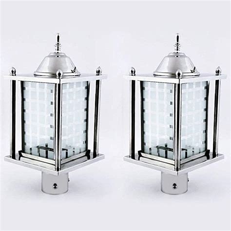 LEGEEN Light et of-2 Stainless Steel Silver Outdoor Home Metal Gate ...