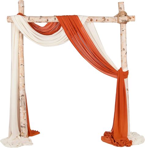 Buy SHERWAY 2 Panels Chiffon Fabric Drapery Wedding Arch Drapes, Party ...