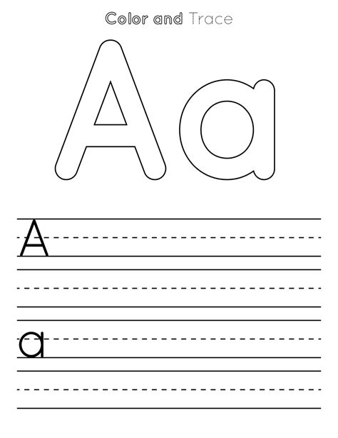 A Letter Tracing Worksheet . Uppercase and Lowercase Letter or Alphabet ...