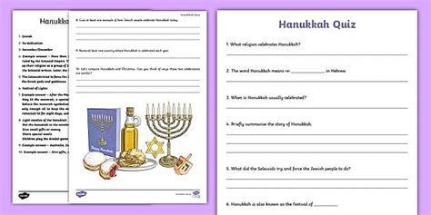 Crash Course Podcast Hanukkah Quiz (teacher made) - Twinkl