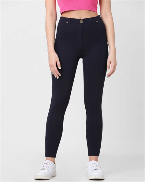 Buy Navy Blue High Rise Leggings for Women | ONLY | 280839303