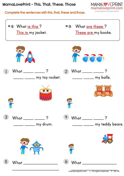 Grade 1 english worksheets demonstrative pronouns level 2 this that ...