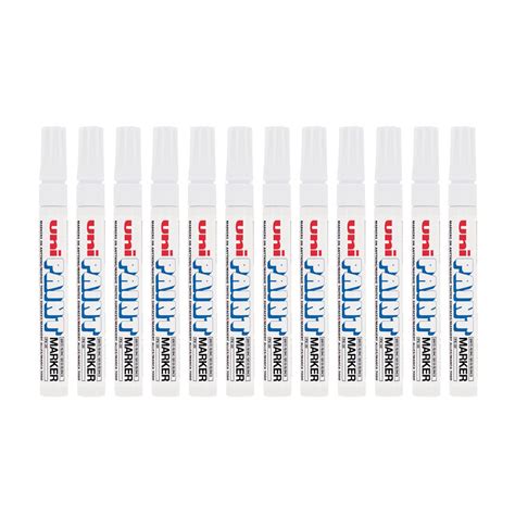 uni-ball PX20 Bullet Shaped Paint Marker | White Ink, Pack of 12 ...