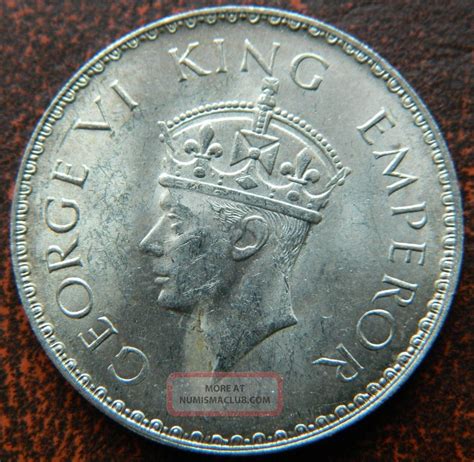 1941 - B One 1 Rupee Silver Coin George Vi Unc Luster (gvi 52)