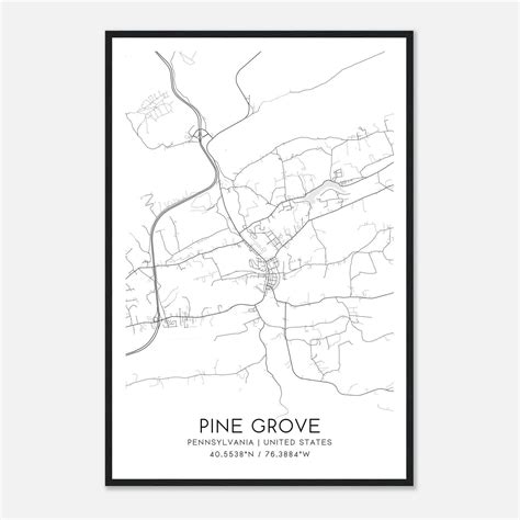 Pine Grove Pennsylvania Map Poster, Modern Home Decor Wall Art Print ...