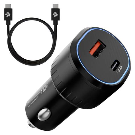 Zebronics 52 Watts Car Charger, Dual Output - USB (22W),Type C (30W ...