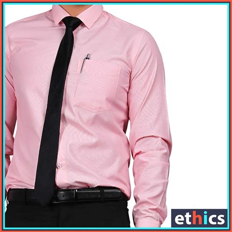 Pink Micro Stripes Mens Uniform Shirts For Corporate Office– Uniform Sarees