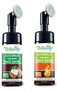 bellavelly COCONUT & VITAMIN C Foaming with Built-In Face Brush(300mL ...
