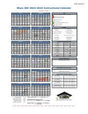 Waco ISD 2023-2024 Instructional Calendar Overview | Course Hero