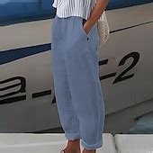 Women's Plus Size Cotton Linen Shorts Linen-Inspired Pants Lined Shorts ...