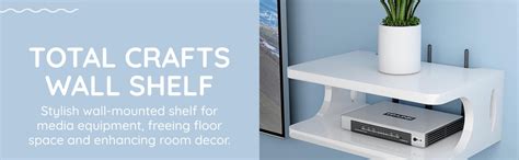 Total Crafts Wooden Floating Set top Box Stand Wall Shelves Wall Mount ...