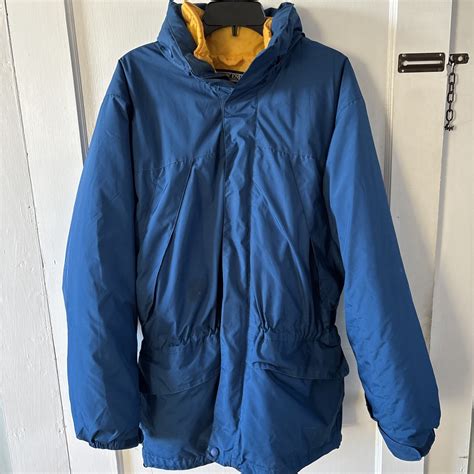 Lands End Womens Parka 2 in 1 Coat Blue And Yellow Zi… - Gem