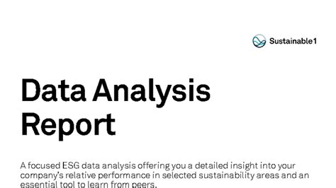 Data analysis report brochure - Data Analysis Report A focused ESG data ...