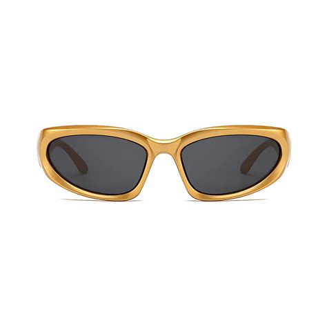 4Flaunt Futuristic Series Y2K Wraparound Sunglasses - Silver Grey