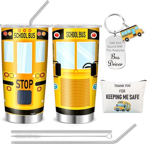 Amazon.com | Abbylike 3 Pcs School Bus Driver Appreciation Gifts 20oz School Bus Driver Tumbler ...