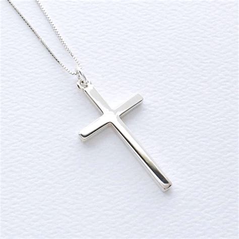 Sterling Silver Cross Necklace, Large Cross Pendant, Religious Jewelry ...