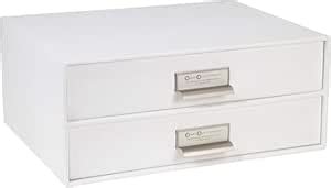 White, Thin Label Frame : Bigso 2 Drawers Birger File Box, White ...