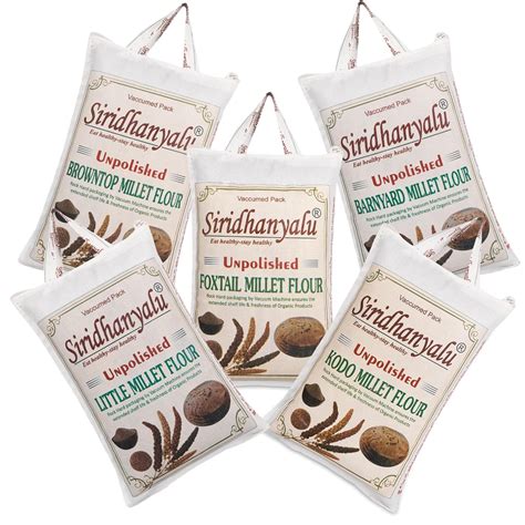 siridhanyalu Unpolished & Organic Millet Flour Combo - Kodo, Little ...
