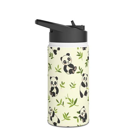 Insulated Water Bottle, 12oz, Cute Panda Bear Cubs - Double Walled ...