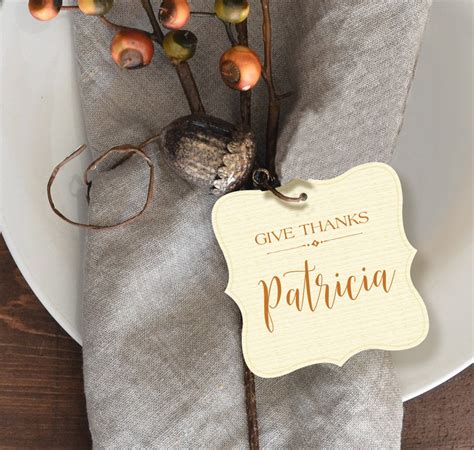 Thanksgiving Dinner Place Card Personalized Labels | Etsy