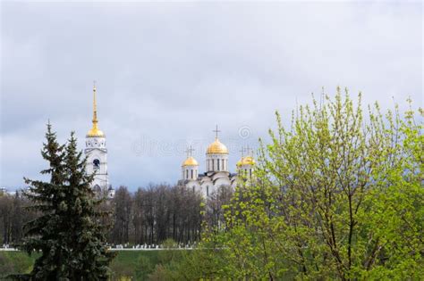 Vladimir, Russia - April 26, 2023. View from Afar of the Assumption ...