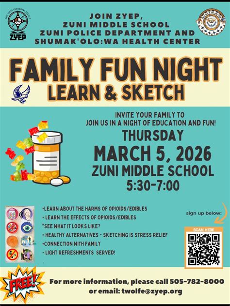 Family Fun Night Learn & Sketch, Zuni Middle School, 5 March 2026 ...
