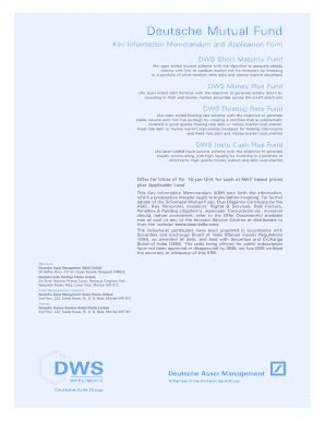 Fillable Online DWS Short Maturity Fund DWS Money Plus Fund DWS ...